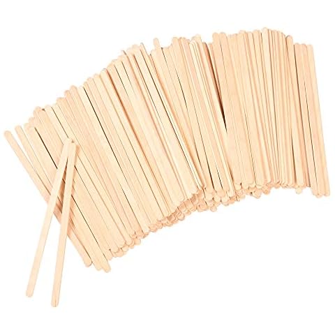 ANTETOK 1000 Pcs 7.5 Inch 190mm Disposable Wooden Stirrers, Birchwood Tea Coffee Stir Sticks, Hot Drinks Smooth Sticks(No Wrapped) Cover