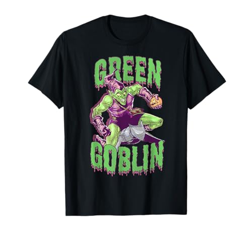 Marvel Halloween Green Goblin Slimy Font Vintage Comic Logo T-Shirt