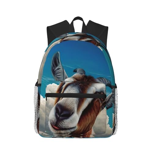 Sac à dos voyage Noir imprimé chèvre polyvalent pour ordinateur portable et déplacements