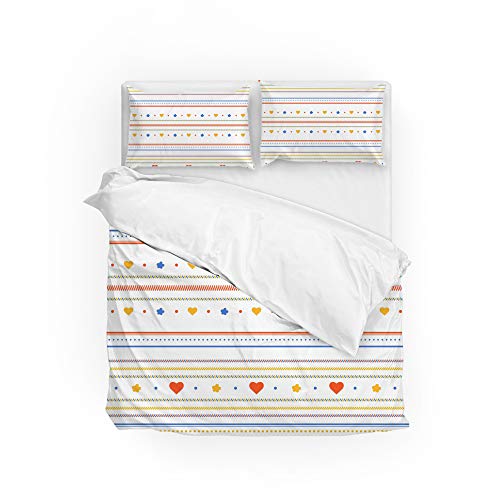 Funda de edredón Doublé de 3 piezas en poliéster suave Pattern2 para cama doble 2
