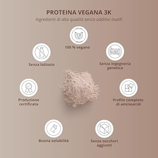 nutri+ Proteina in Polvere 3k vegan Brownie al Cioccolato Proteine - Protein Powder - Polvere Proteica senza Lattosio - Isolato proteico