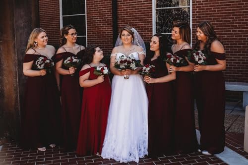 Sweetheart Bridesmaid Dresses with Pockets A-Line Long Chiffon Formal Party Dresses with Slit HS0153