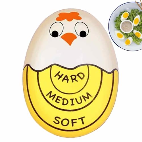 Temporizador de huevos para cocinar huevos, temporizador de cocina sensible al calor, indicador perfecto para huevos cocidos, herramienta de cocina fácil de usar para huevos duros, medianos y duros