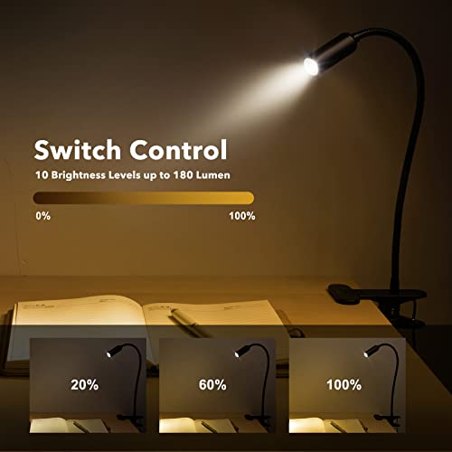 Lampe de lecture LED 5 W pince lampe de chevet intensité variable - 7