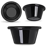 Carlisle FoodService Products Plastic Round Ramekin, 2 Ounce, Black