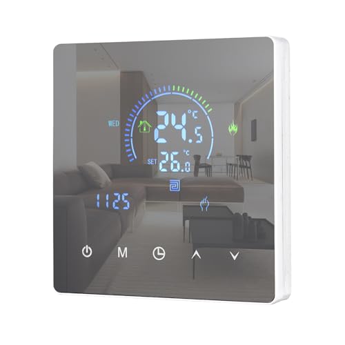Intelligent Thermostat, WiFi Smart Thermostat, Programmable Touch Button LCD Screen Suitable for Water Heating Systems Smart Home System Applicable With App Control (2)