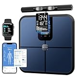 Tychesy Scales for Body Weight and Fat, 8-Electrode Digital Body Composition BMI Monitor Pod with App, Supports 24 User Profiles, Accurate 400lb/180kg Capacity Fitness Body Fat Scales