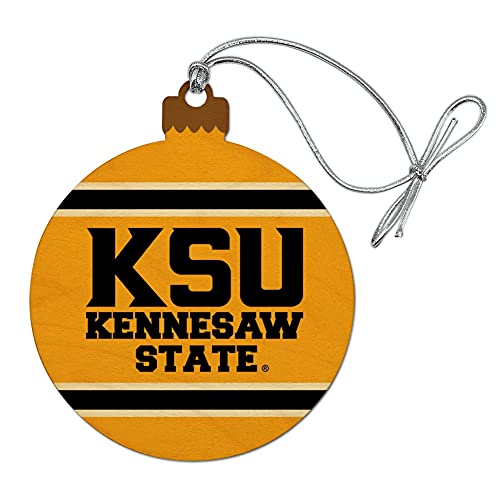 GRAPHICS & MORE Kennesaw State KSU Stripes Wood Christmas Tree Holiday Ornament