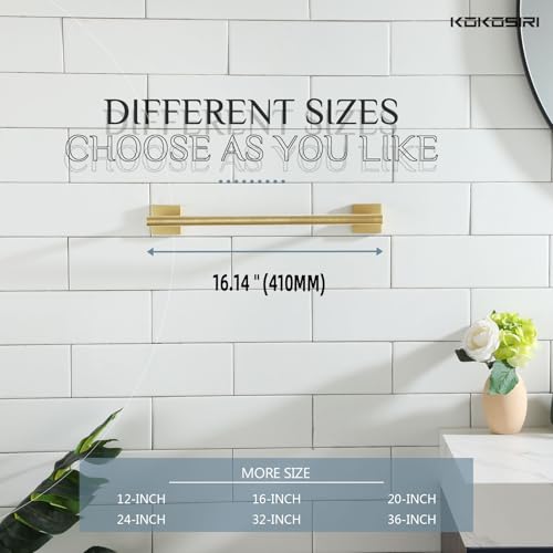 Image of KOKOSIRI Hand Towel Bar Bathroom Towel Holder for Bath Kitchen Cabinet Towel Rails 16 Inch Brushed Gold Stainless Steel B4005BG-L16