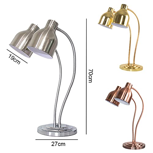 Lampe chauffante pour aliments double tête sur bureau