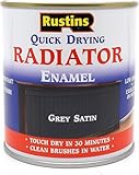 RUSTINS Quick Drying Radiator Enamel Satin - Grey 500ml – Durable, Long-Lasting Finish for Radiators That Stands the Test of Time
