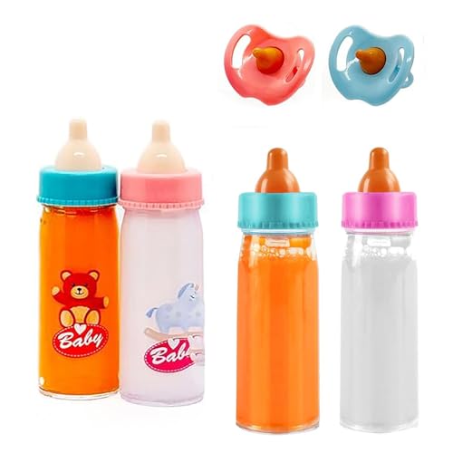 JINJUMEI Lot de 6 Bouteilles pour poupée avec téton, la Magie Biberon Magique pour Poupée, New...