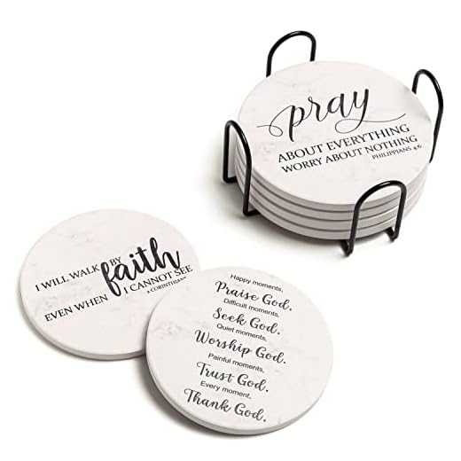 Christian Bible Verse Coasters Set