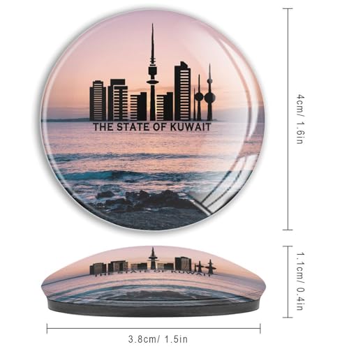 Aimants Koweït en verre de Qualité Supérieure - Set de 4