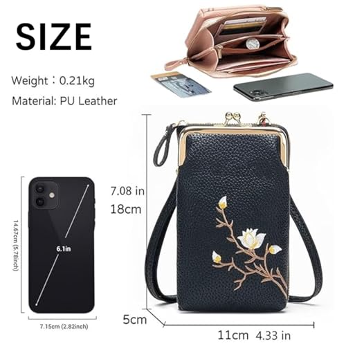 Forever Savour Women Sling Cross-Body Wallet with Mobile Cell Phone Holder, Rowgins Passport Crossbody Purse for Travel4