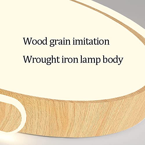Plafonnier imitation grain de bois de noyer 55cm luminaire intérieur plafonnier moderne