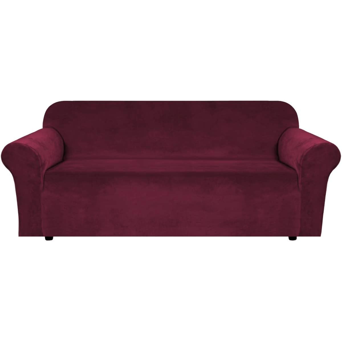 Photo 1 of H.VERSAILTEX Velvet Sofa Slipcover (XL, Burgundy)