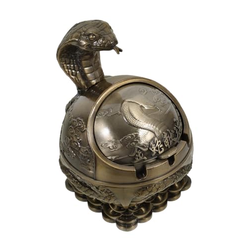 Cendrier anti odeur et vent statue serpent métal rétro pour extérieur