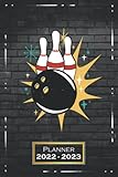 Planner 2022-2023: 6x9 | From July 2022 to June 2023 | One Week on a Double Page | From Sunday to Saturday | Bowling Hobby Fun | qx4