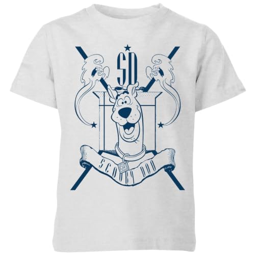 Image of Official Scooby-Doo Coat of Arms Kids T-Shirt Grey - YXL