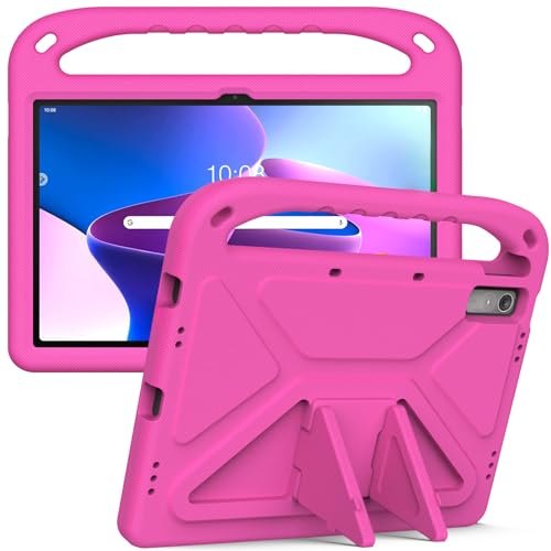 Étui Lenovo Tab P11 et P11 Plus coque EVA rose avec support et bandoulière