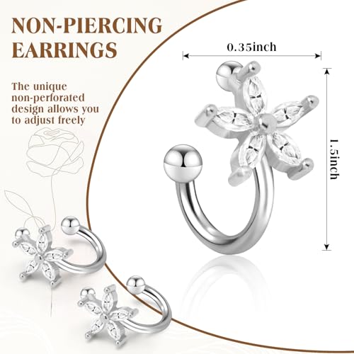 Ear Cuffs Non Piercing for Women Flower Earring Cuff Gold Non Pierced Lightweight Hypoallergenic Cartilage Earrings Dainty Jewelry Gift3