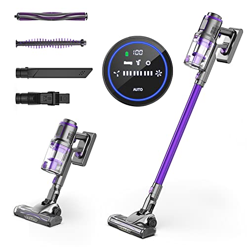 Aspirador sin Cable 26000Pa Pantalla Táctil LCD 4 en 1 Aspiradora sin Cable Ligera, 43 Minutos de Autonomía Batería Recargable para Hogar Suelo Alfombra Pelo de Mascota Cover