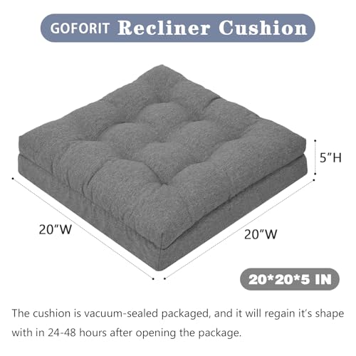 Miniatura 3 de Goforit Cojín De Asiento De Espuma Viscoelástica De Dos Capas, Grande, Para Personas Mayores, 50 X 50 X 12 Cm, Antideslizante, Para Sillón, Sofá, Tumbona, Suelo, Gris