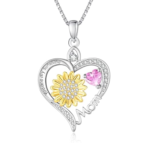 HeartMelody �Ђ܂�� �n�[�g�l�b�N���X �����p You Are My Sunshine 18K �z���C�g�S�[���h���b�L �a���΃l�b�N���X �Ђ܂�� ����W���G���[ �a���� �N���X�}�X �M�t�g ���� �}�} �ޏ�, Suitable for mos