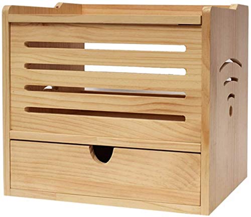 Schwimmendes Regal Aufbewahrungsbox aus Holz Regalhalterung/Halter/Ständer für WLAN-Router TV-Box Set-Top-Box Streaming-Gerät Spielekonsole (Farbe: B,