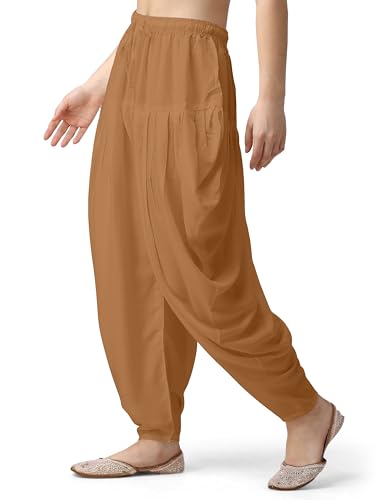 Image of Mehrang Loose Fit Rayon Dhoti Pant for Women Patiala Slawar Bottom Wear Harem Pants, Waist Free Size (26 Inch to 38 Inch)