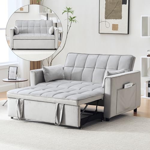 Tocsuna Velvet 3-in-1 Convertible Sofa Bed - USB Charging Port,