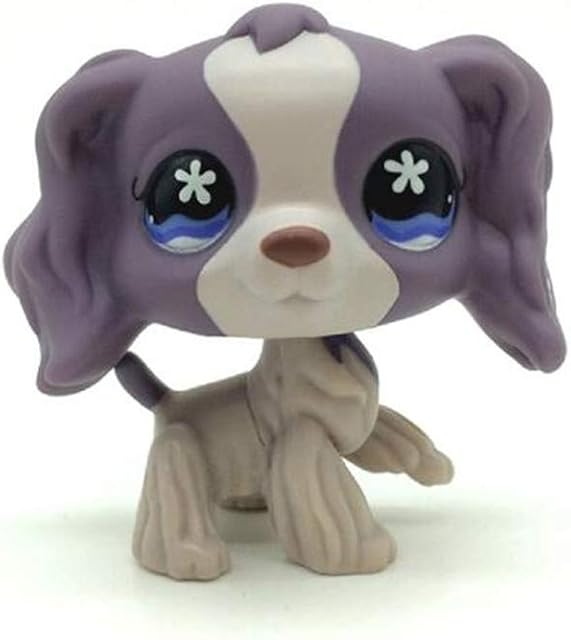 WOOMAX Littlest Pet Shop LPS Toy Purple Cocker Spaniel Dog Puppy Flower Eyes Toy #672 For Boys Girls Kids Gift