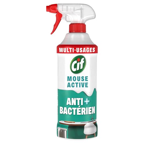 Cif Spray Mousse Active Antibactérien Multi-Usage 590 ml - Spray Désinfectant Surfaces - Technologie Mousse Active Parfum Frais Agrumes pour un Nettoyage...