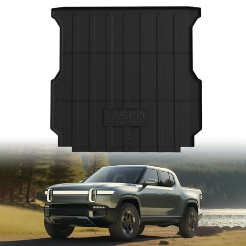 LASFIT Bed Mat for Rivian 2022-2026 R1T (4.5FT/4.5'Bed) Truck Bed, All Weather 4.5 ft Pick up Bed Liner for Rivian R1T Accessories, TPE Trunk Mat&Bed Liner (Not Fit Drop-in Liners)