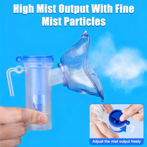 WDKXCN Verneblerzubehör, Zubehör für Inhaliergerät, Universelles Vernebler-Set mit Vernebler, Gesichtsmaske, Verbindungsschlauch, Mundstück und Riemen, Ersatzmaske für Erwachsene