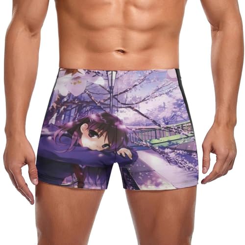 Boxer de bain anime girl homme imprimé haute définition résistant au chlore