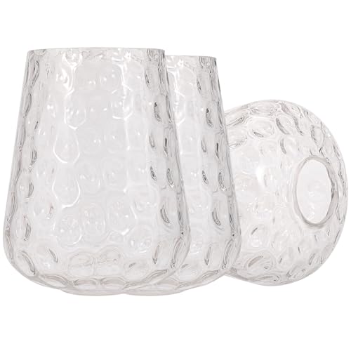 Image of Wine Glass Lamp Shade for Lighting Fixture, 6.3 inch Height, 1-5 /8 Inch Fitter, 3 Pack Clear Hammered Water Ripple Glass Replacement Globe Shade