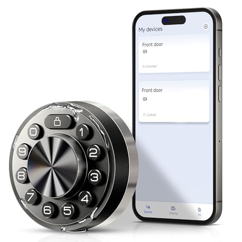 Veise Smart Deadbolt with App Control, 6-in-1 Keyless Entry Door Lock with 2 Keys, Electronic Digital Keypad for Front Door, Auto Lock, Waterproof, Easy Installation, Matte Black Matte Black