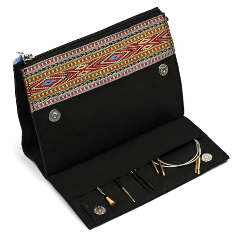 Trousse Lantern Moon Toile Noir fini les aiguilles perdues avec la fermeture magnétique
