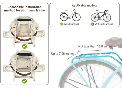 image for Ercabikker Kid's Bike seat Rear Child Carrier Bike Chair for Bicycle K