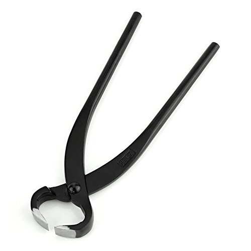 205Mm Bonsai Root Cutter, Hand Forged Bonsai Concave Branch Cutter, Professional Manganese Steel Alloy Concave Bonsai Gardening Tools, Straight Edge Black #TOP6