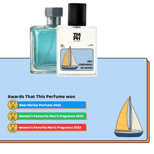 Image of TMPerfumehouse AZZ CHROMISH SO GOOD EDP for Men & Women | Fresh, Aquatic & Long Lasting Perfume Spray | Citrus, Woody & Aromatic Fragrance | Luxury Gift for Him & Her | TMPH | 50ml