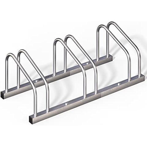 MONZANA® Fahrradständer für 3 Fahrräder 30-65 mm Reifenbreite 37 cm Radabstand Radständer Mehrfachständer Aufstellständer Bodenständer Fahrradhalter Cover