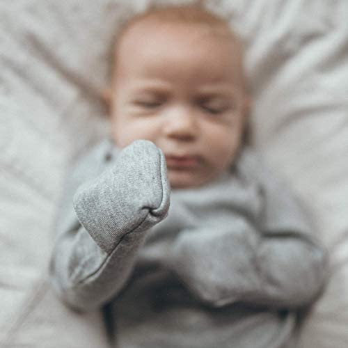 Goobie Baby Long Sleeve Classic Bodysuit Set With Fold-Over Mitten Cuffs To Prevent Scratching, Soft 100% Cotton Onesie, Tagless Neck, 4 Pack (Gray, 3-6 Months) #TOP3
