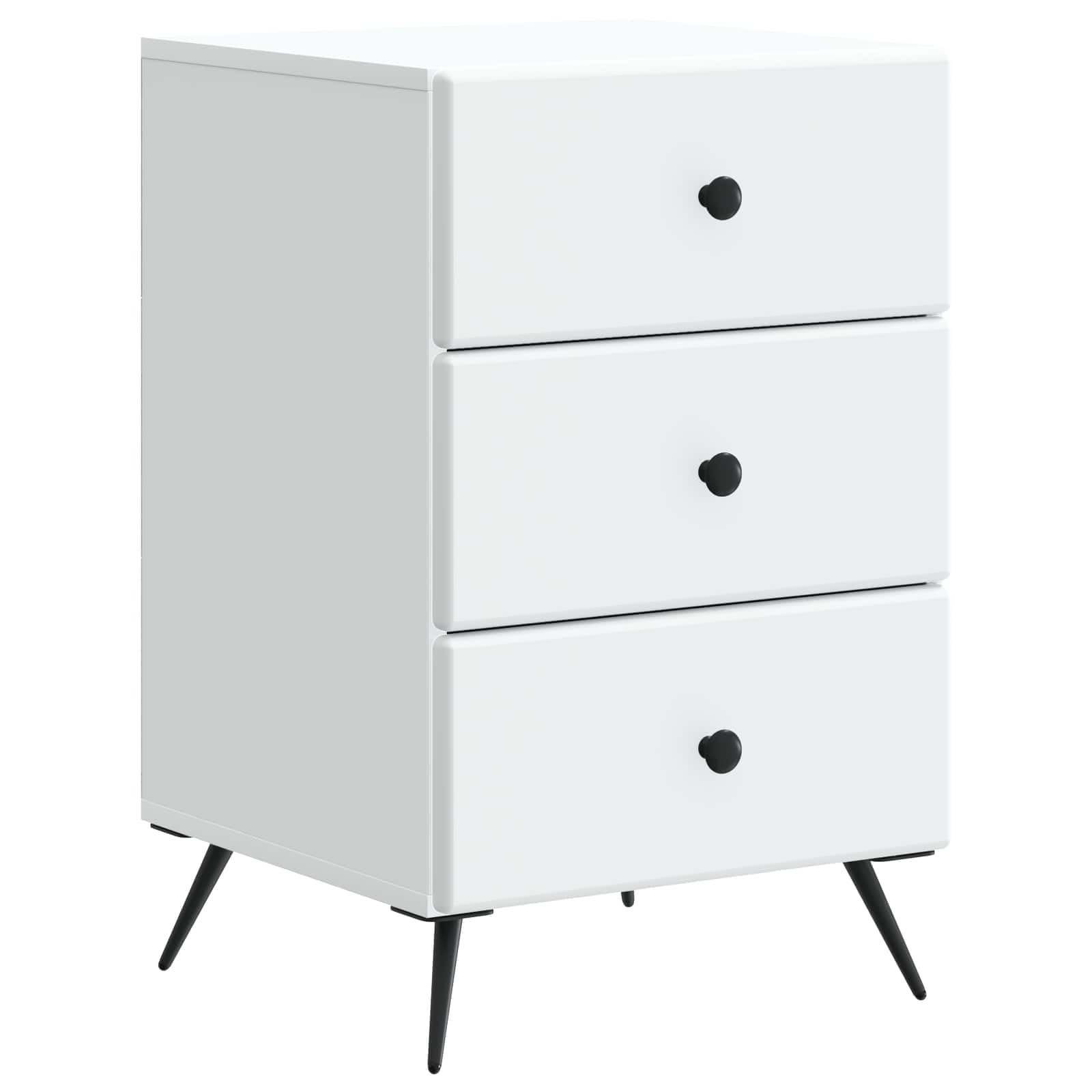 Mesita de noche blanca 43 x 41 x 66,5 cm con 3 cajones