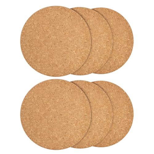 6 Pack Natural Cork Coasters Round Drink Coasters for Coffee Table