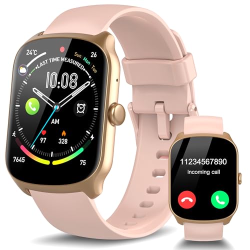 Smartwatch Uomo Donna, Schermo Curvo HD da 1,95'' Orologio Smartwatch con Effettua/Risposta Chiamate, 112 Sportive Smart Watch con Contapassi/Sonno/Cardiofrequenzimetro, Impermeabile IP68, Rosa