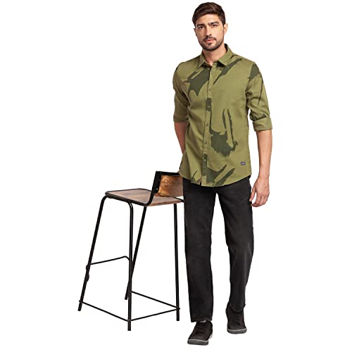 Image of Spykar Men Cotton Regular Slim Fit Full Sleeves Shirt