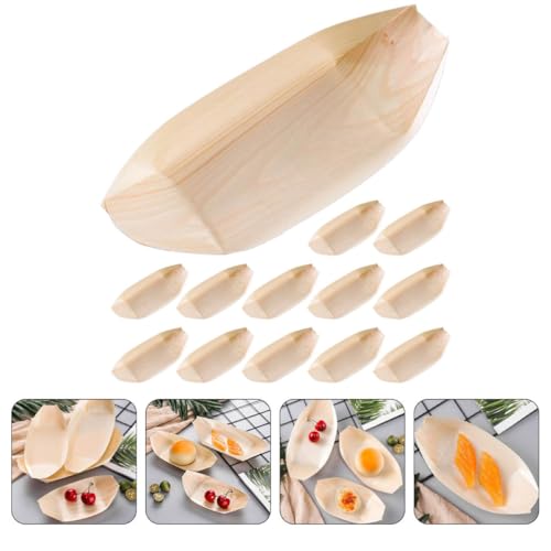 Platos desechables de madera para sushi x100 miniatura 6